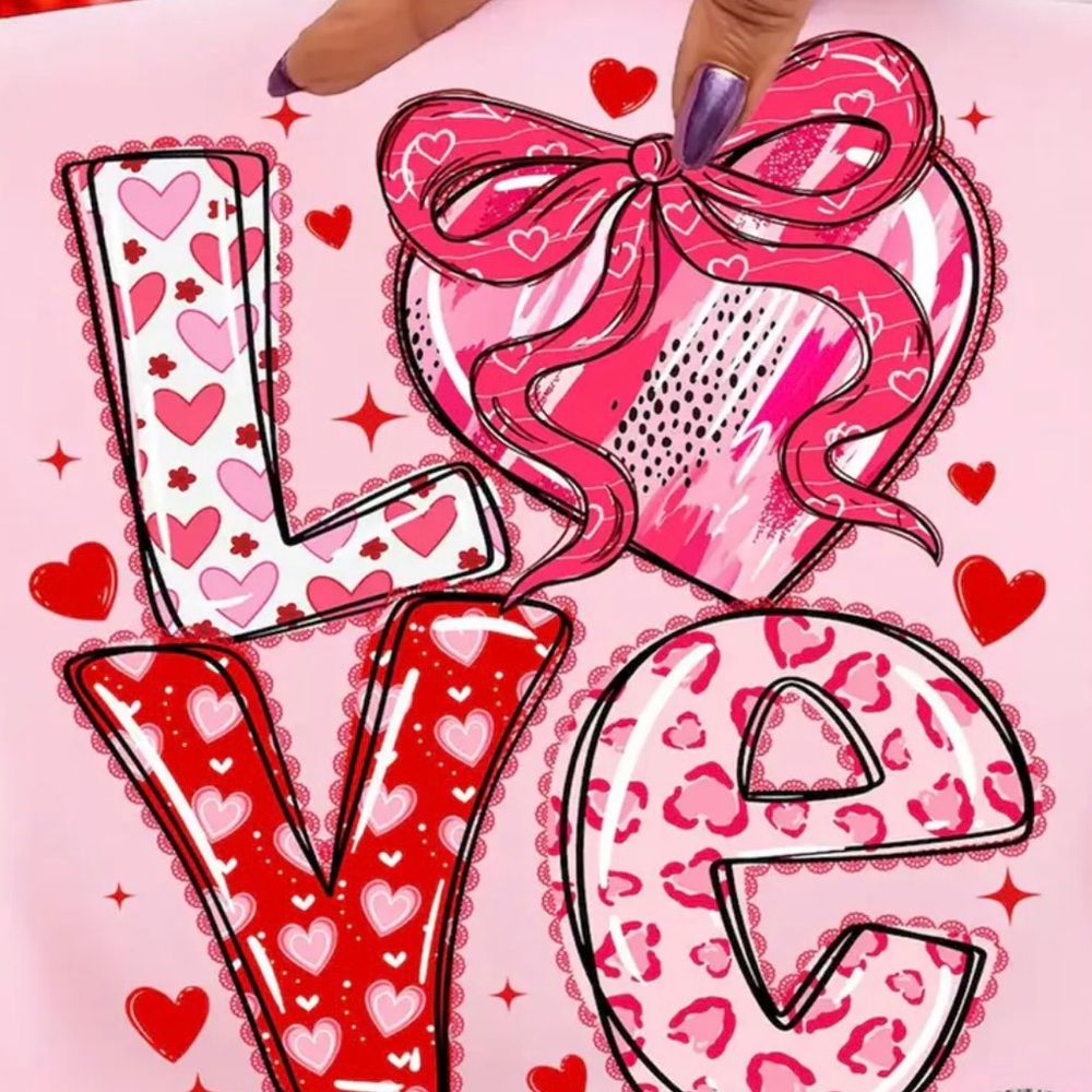 Pink and Red Love Graphic Tee
